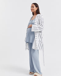 Maternity Stripe Terry Towelling Robe 3