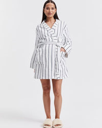 Maternity Stripe Terry Towelling Robe 4