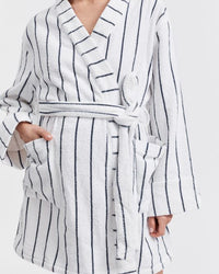 Maternity Stripe Terry Towelling Robe 6