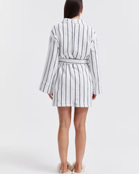 Maternity Stripe Terry Towelling Robe 7