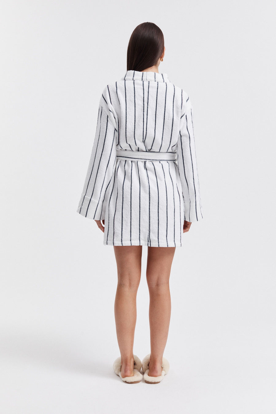 Maternity Stripe Terry Towelling Robe 7