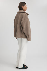 Maternity Teddy Zip Jacket (Mocha) 16