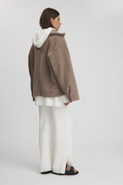 Maternity Teddy Zip Jacket (Mocha) 17