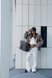 Maternity Teddy Zip Jacket (Mocha) 5