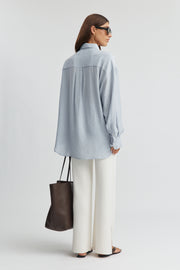 Maternity Textured Shirt (Dusk Blue) 11