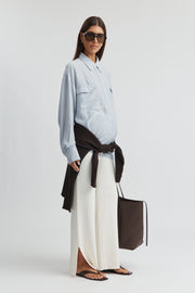 Maternity Textured Shirt (Dusk Blue) 3