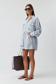 Maternity Textured Shirt (Dusk Blue) 5