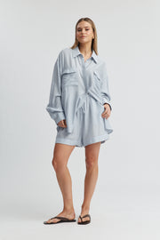 Maternity Textured Shirt (Dusk Blue) 8