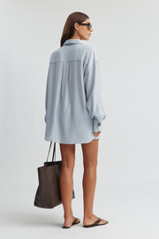Maternity Textured Shirt (Dusk Blue) 9