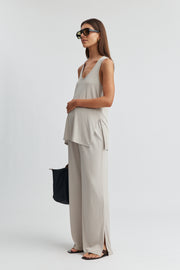 Maternity Travel Pant (Stone) 1
