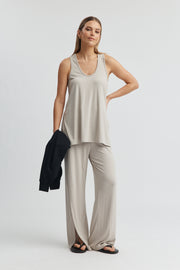 Maternity Travel Tank (Stone) 4