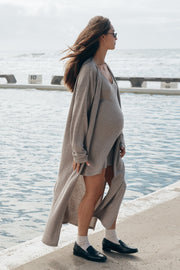 Maternity V Neck Tank Dress (Wheat) 5