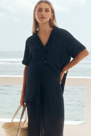 Maternity Vacation Shirt (Navy) 2