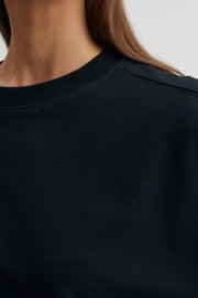Maternity Waffle Crop Sweater (Black) 3