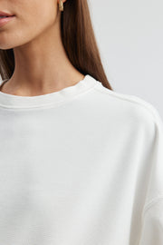 Maternity Waffle Crop Sweater (White) 2