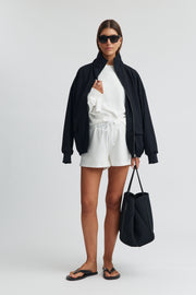Maternity Waffle Crop Sweater (White) 5