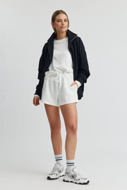 Maternity Waffle Crop Sweater (White) 7