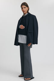 Maternity Wide Leg Pants (Charcoal) 12