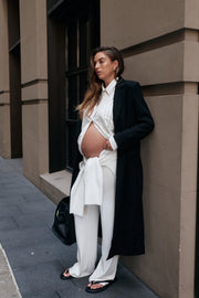 Maternity Wide Leg Pants (Ivory) 11