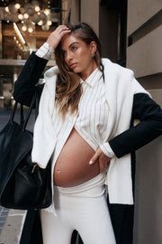 Maternity Wide Leg Pants (Ivory) 13