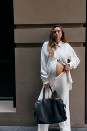 Maternity Wide Leg Pants (Ivory) 5