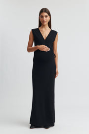 Maternity Wrap Dress (Black) 1