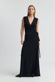 Maternity Wrap Dress (Black) 4