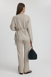 Maternity Wrap Knit Top (Taupe Marle) 14