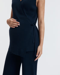 Maternity Wrap Tank (Navy) 2