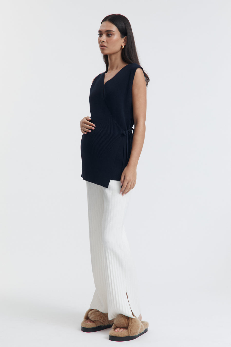 Maternity Wrap Tank (Navy) 3