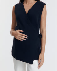 Maternity Wrap Tank (Navy) 4