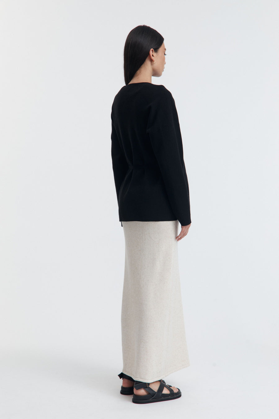 Maternity Wrap Tie Knit (Black) 10