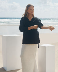 Maternity Wrap Tie Knit (Black) 1