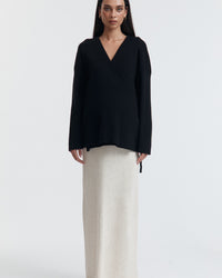 Maternity Wrap Tie Knit (Black) 3