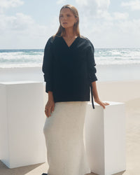 Maternity Wrap Tie Knit (Black) 4