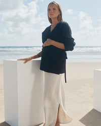 Maternity Wrap Tie Knit (Black) 5