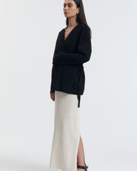 Maternity Wrap Tie Knit (Black) 6