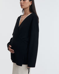Maternity Wrap Tie Knit (Black) 8