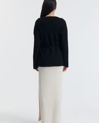 Maternity Wrap Tie Knit (Black) 9
