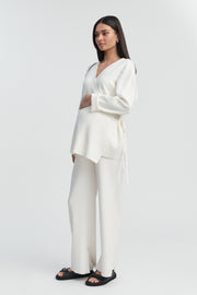 Maternity Wrap Tie Knit (Ivory) 1