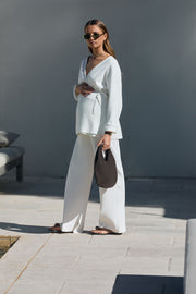 Maternity Wrap Tie Knit (Ivory) 10