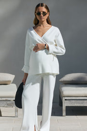 Maternity Wrap Tie Knit (Ivory) 11