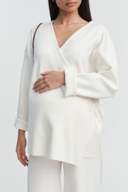Maternity Wrap Tie Knit (Ivory) 2