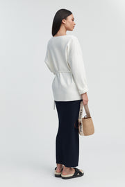 Maternity Wrap Tie Knit (Ivory) 8