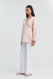Maternity Wrap Tie Knit (Pink) 1