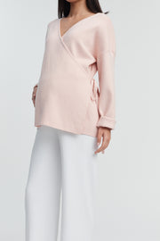 Maternity Wrap Tie Knit (Pink) 3