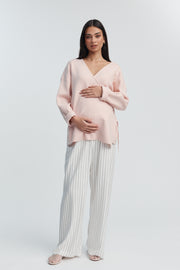 Maternity Wrap Tie Knit (Pink) 4
