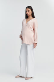 Maternity Wrap Tie Knit (Pink) 5