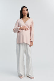 Maternity Wrap Tie Knit (Pink) 7