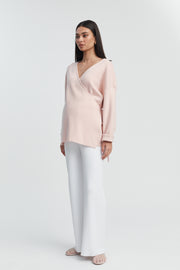 Maternity Wrap Tie Knit (Pink) 8